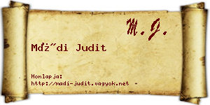 Mádi Judit névjegykártya