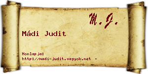 Mádi Judit névjegykártya